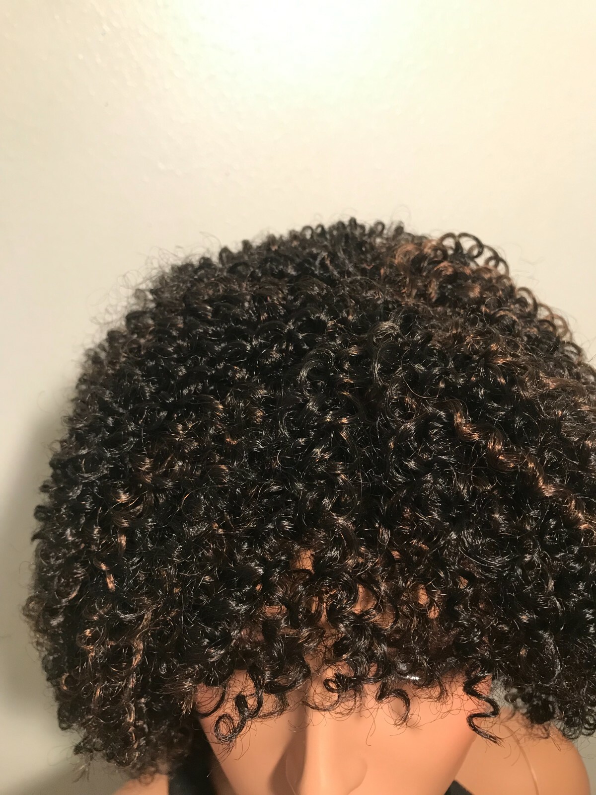 NWT Sky Breathable Black with Highlights Full Curly Fashion Half Wig