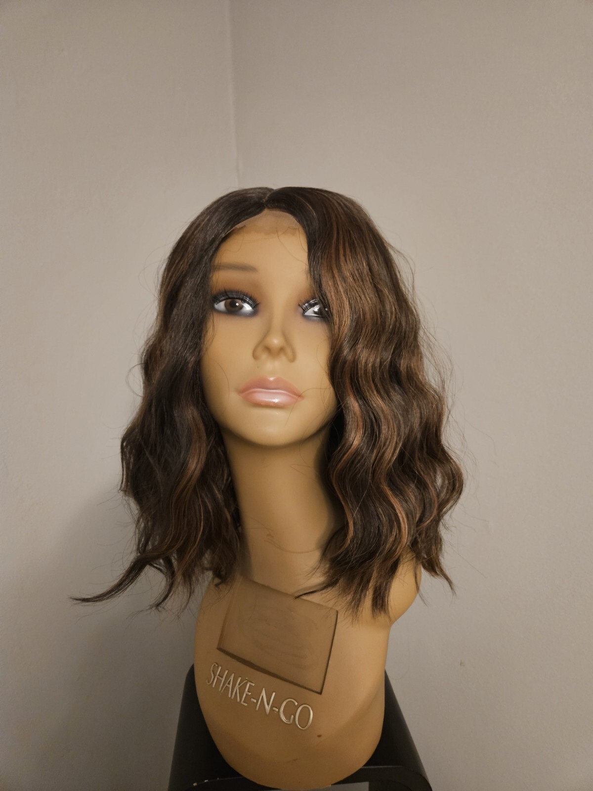 New WOMEN’S LACE FRONT Chocolate Brown HAIR WIG Wavy With Highlights