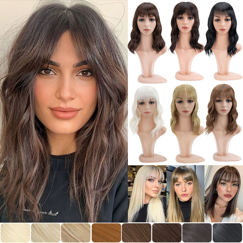 CLEARANCE Women Hair Topper Clip In Top Hair Extensions Wavy Straight Daily Use