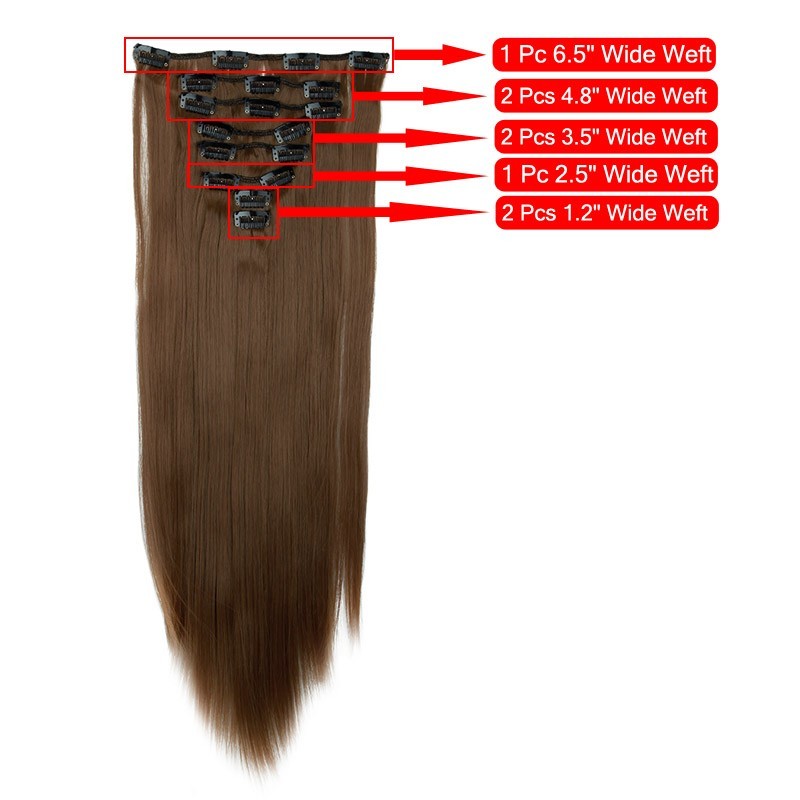 Real Thick Clip In Hair Extensions 8 Pieces Full Head Hair Extentions Human Made