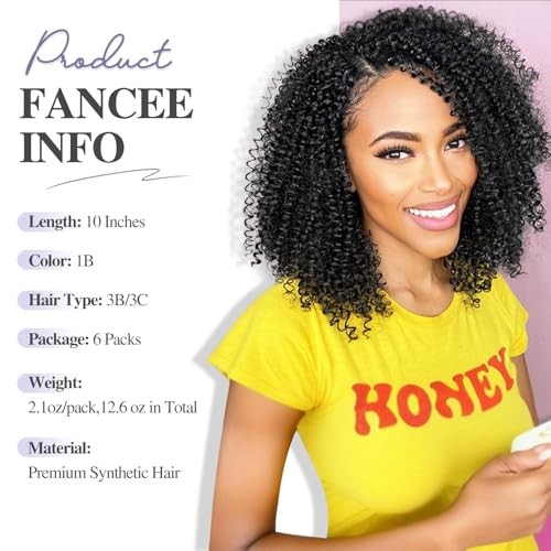 Afro Kinky Curly Braiding Hair Black Marlybob Jerry Curl 10 Natural Black