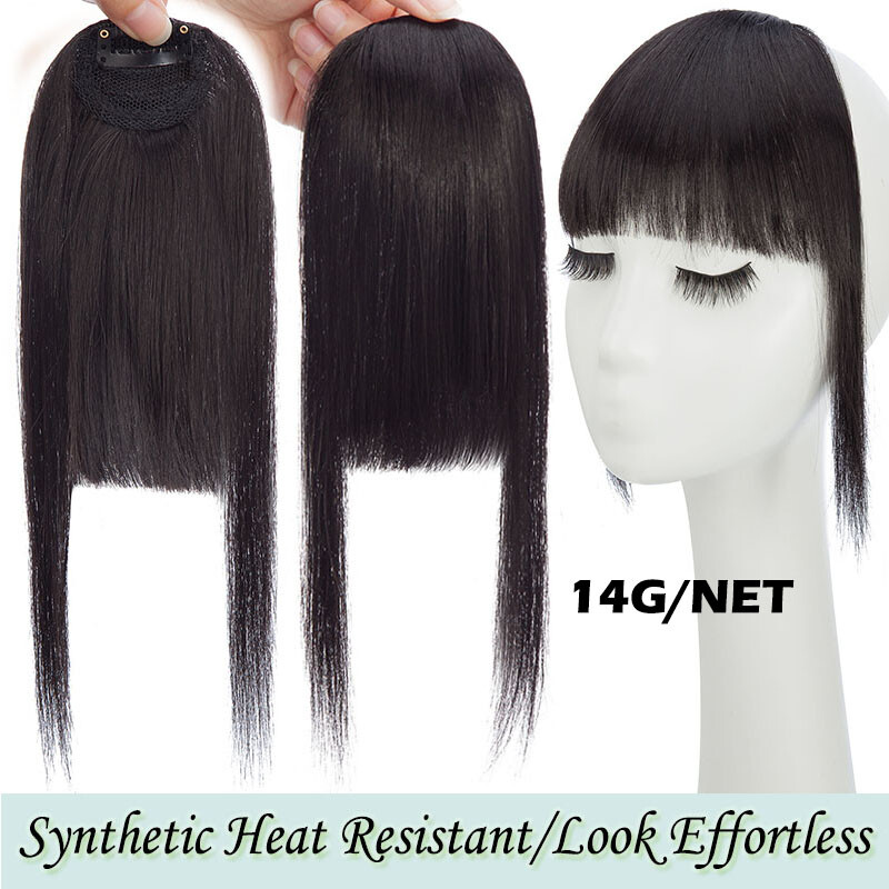 14g French Hair Bangs Clip in Hair Extension Forehead Bangs Hairpieces As Human
