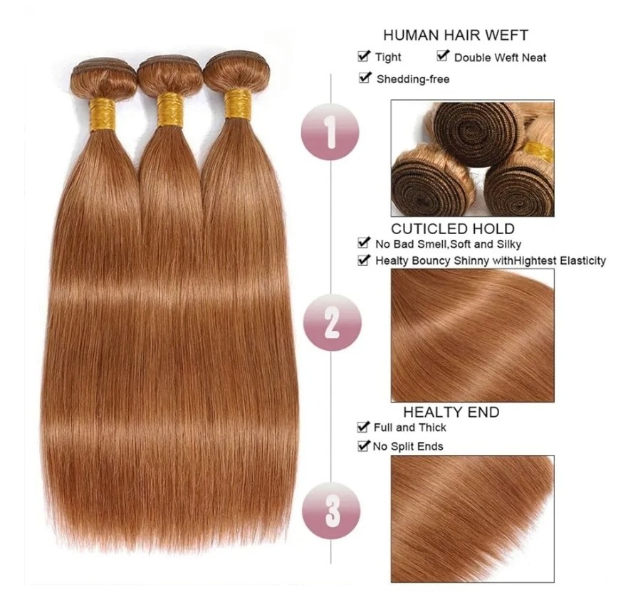 Bamilala Brazilian Human Hair Bundles Chocolate Brown Color 30 10 12 14 Inch…