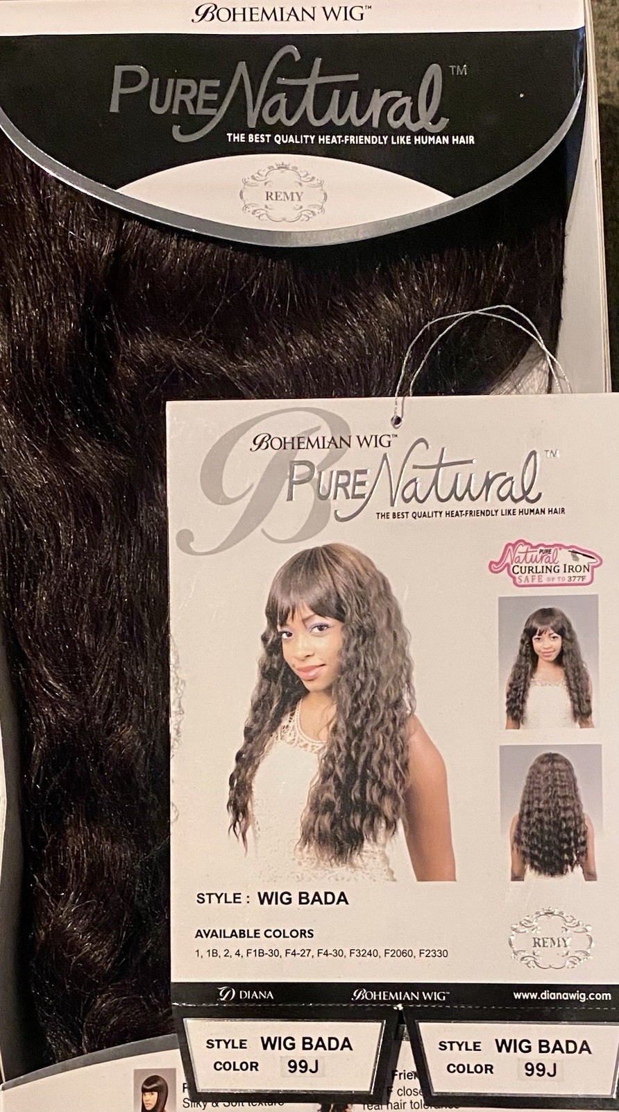 DIANA BOHEMIAN WIG BADA 99J Color Pure Natural Like Human Hair NEW