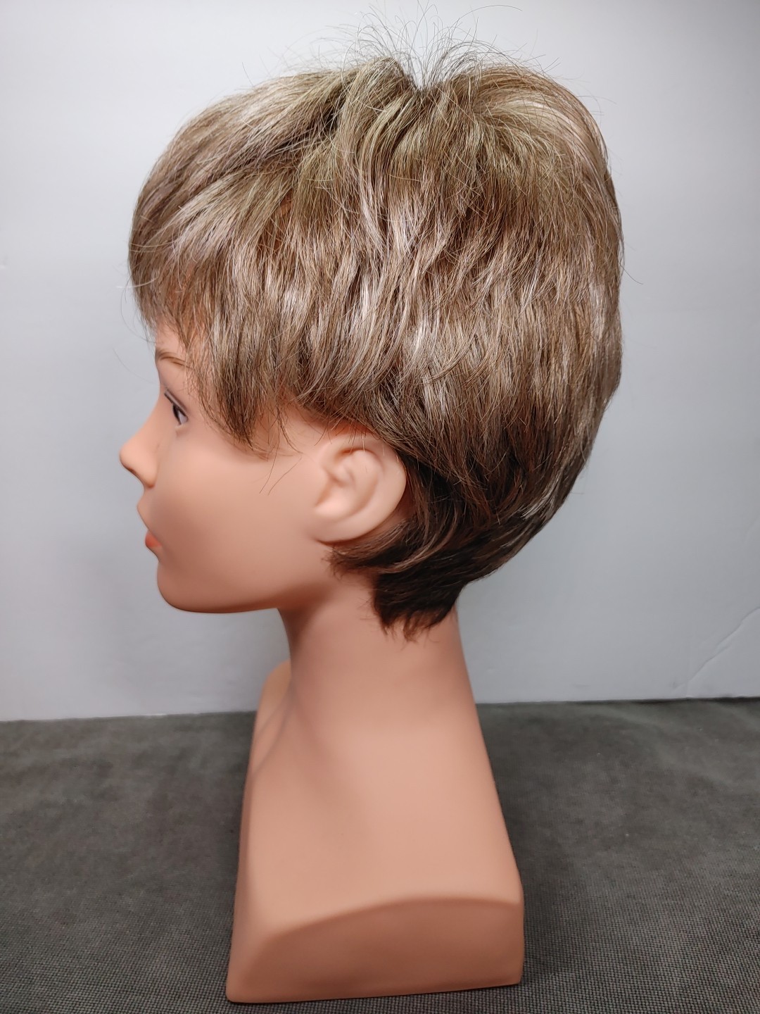 Gabor Wig Lace Front Mono Top Short Bangs Dark/Neutral Blonde Highlights