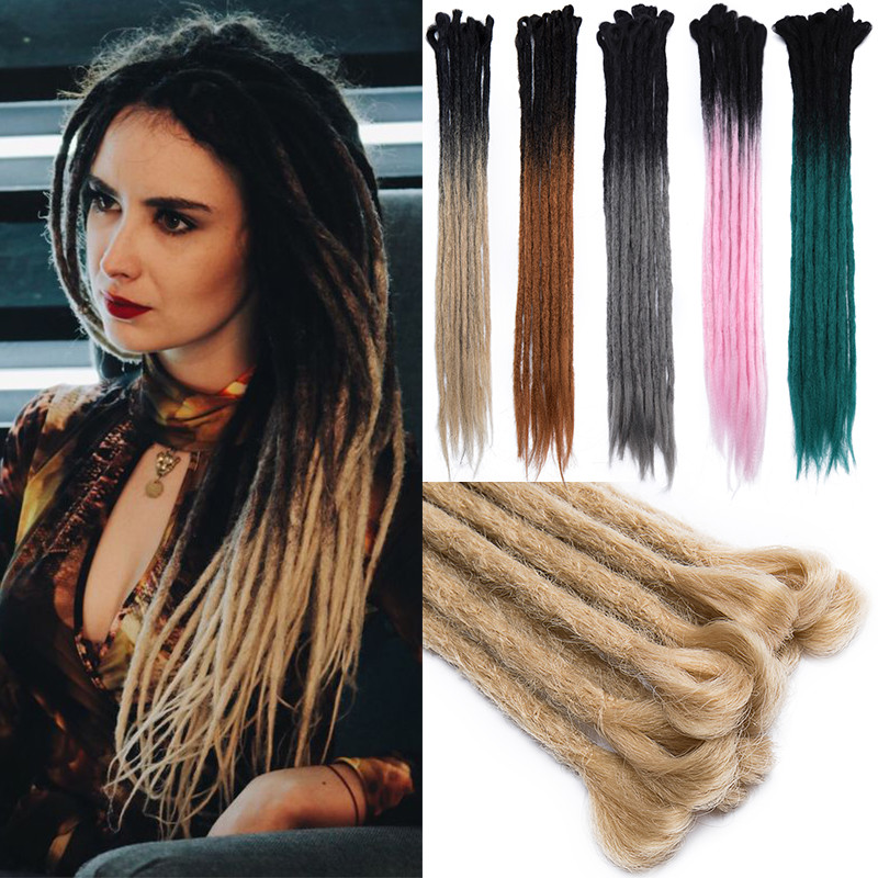 Handmade Dreadlocks Crochet Braids Hair Extensions 5 Packs Full Head Dreads Locs