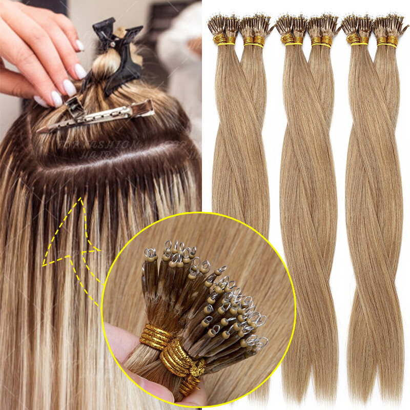 Russian Nano Ring 100% Human Remy Hair Extensions I Tip Micro Loop Beads 150gr