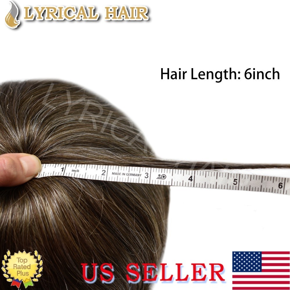 Lyrical Hair Mens Toupee Full PU Human Hair Piece All Colors Durable Hair System