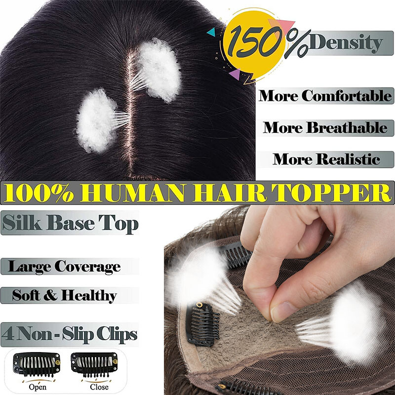 THICK MONO Top Pieces Toupee LACE 100% Remy Human Hair Toppers Silk Base