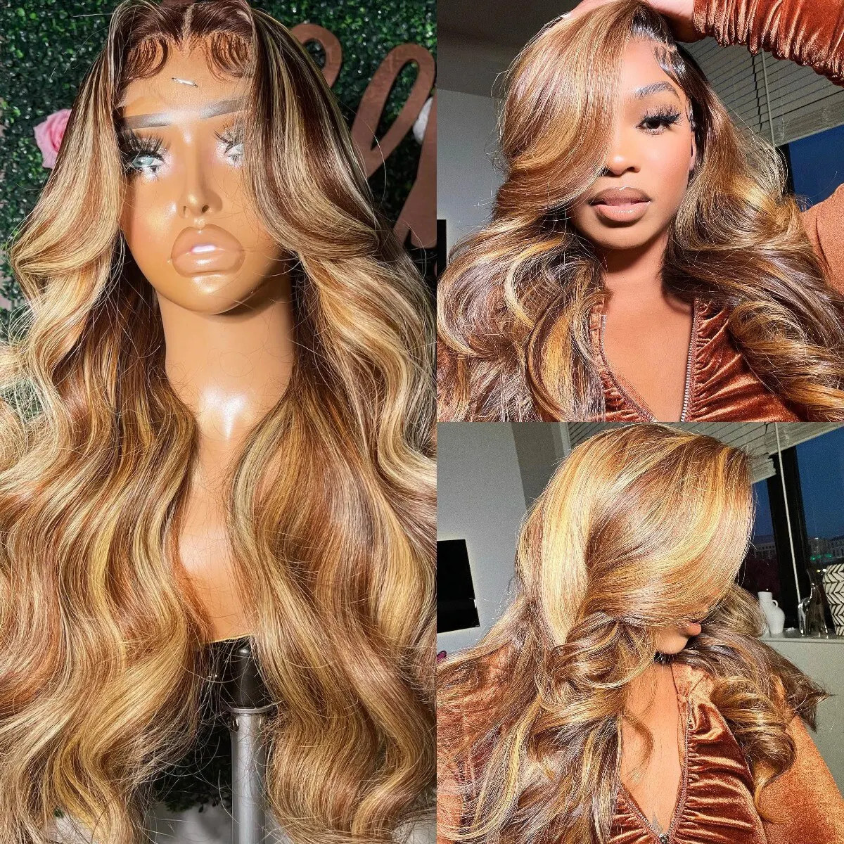 Highlight Blonde Human Hair Hd Lace Front Wigs Body Wave Glueless Wigs Brazilian