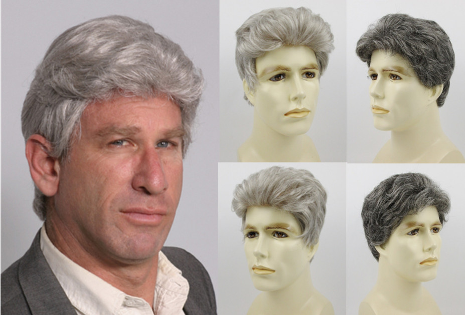 MENS MALE SHORT SLIGHTLY WAVY HAIR MONOFILAMENT FRONT HAND-TIED EDGES ALEX WIG