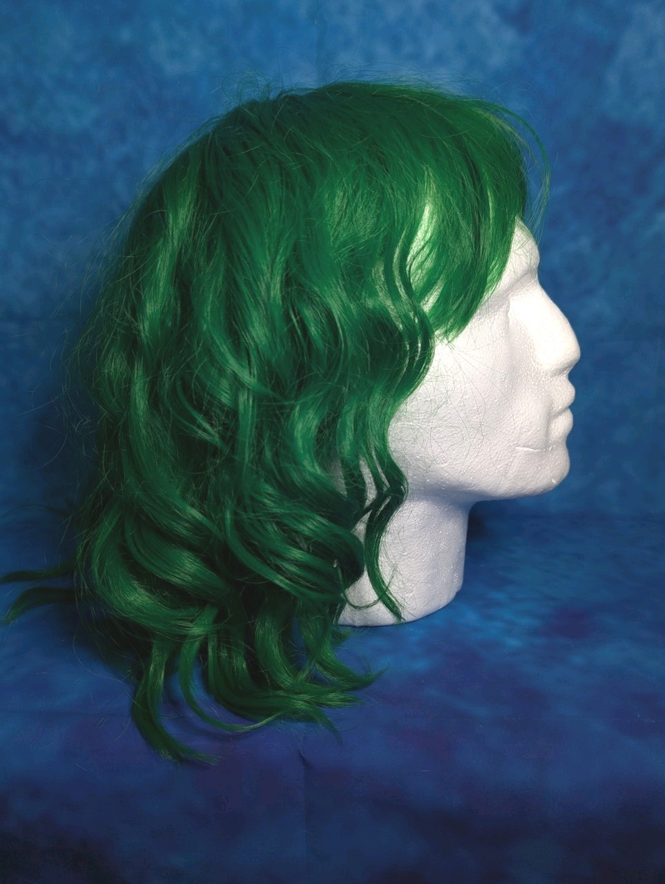 Wavy Green Cosplay Party Halloween Wig With Bangs Adjustable Wig Cap NIB Mildiso