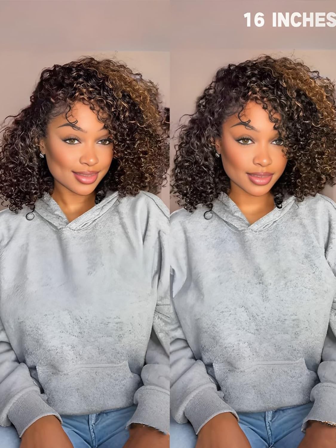 Isee Half Wig Human Hair Water Wave Human Hair Glueless Wigs Seamless Clip Ins