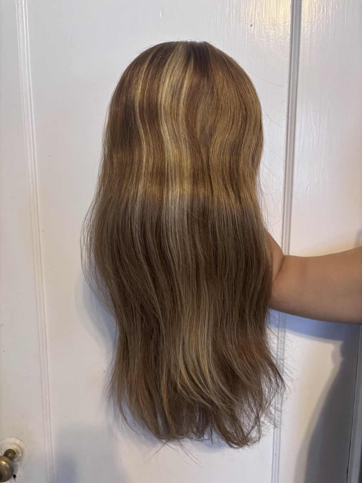 NEVER USED! Human Hair Lace Front Hand Tied Long Wavy Brown/Blonde Wig