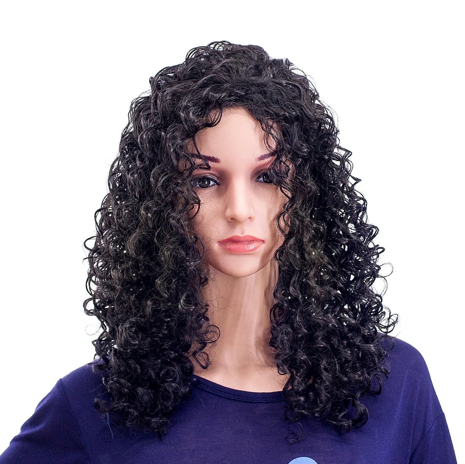 20-Inch Long Big Bouffant Curly Wigs for Women Synthetic Heat Resistant Fiber…