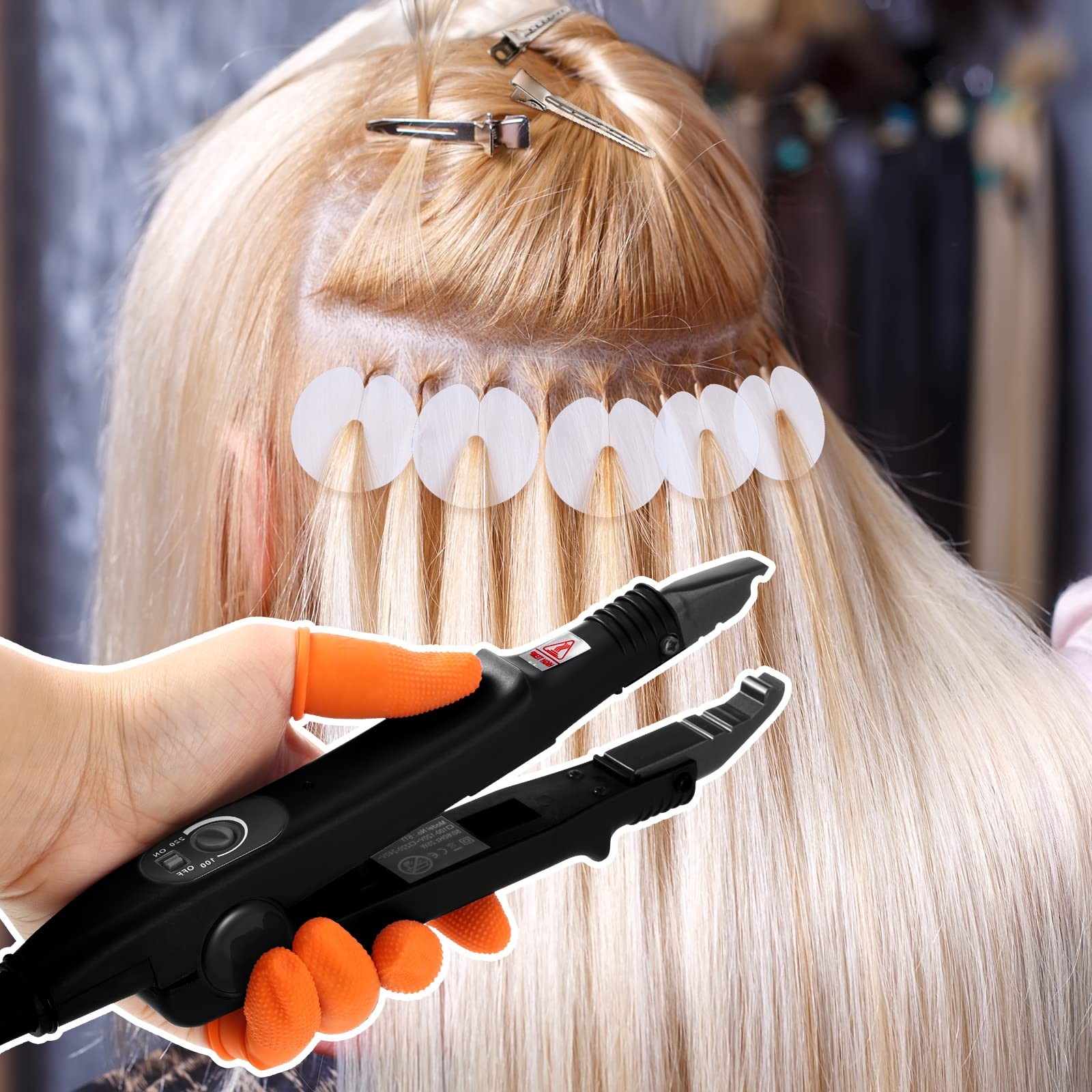 Hair Extensions Iron Fusion Keratin Heat Tool Heat Connector Wand with Fusion Gl