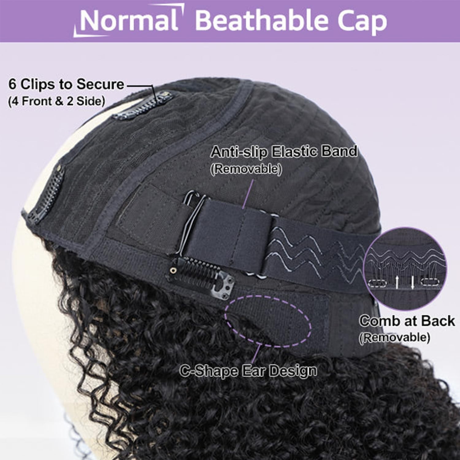 20″ Afro Curly V Part Wig – Glueless Human Hair, 180% Density, Kinky Curly, Natu
