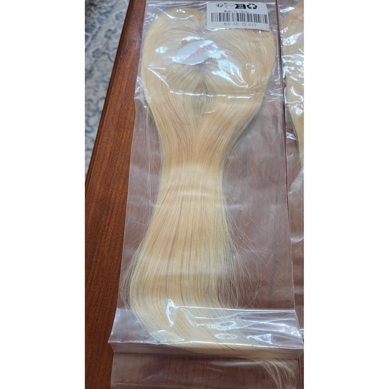 Rosebud Blonde Clip-In Hair Topper Straight Lace Base Hairpiece A01-GD-12-613
