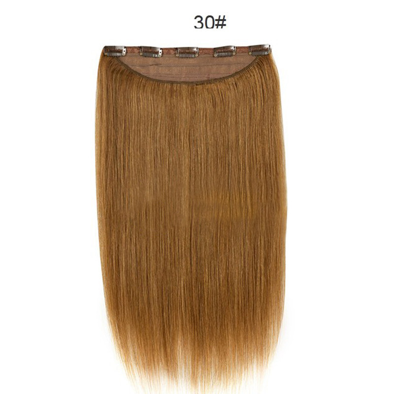 100g 150g 200g 16-30″ Clip One-piece Human Hair Extension Full Head More Color