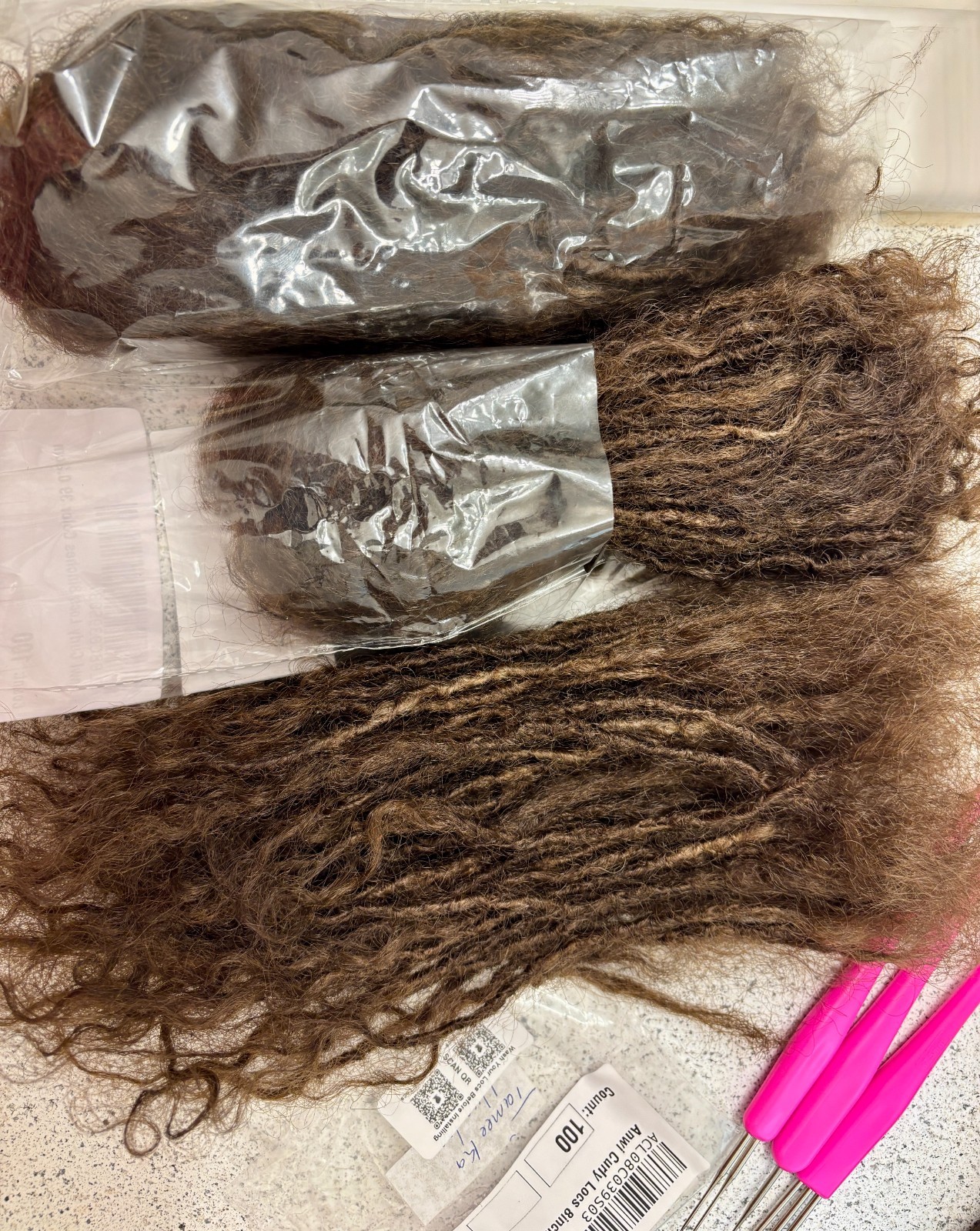8 Inch Human Hair Locs W/ Curly Tips. Size: (S-Med) 3cm each in Bundles = 275