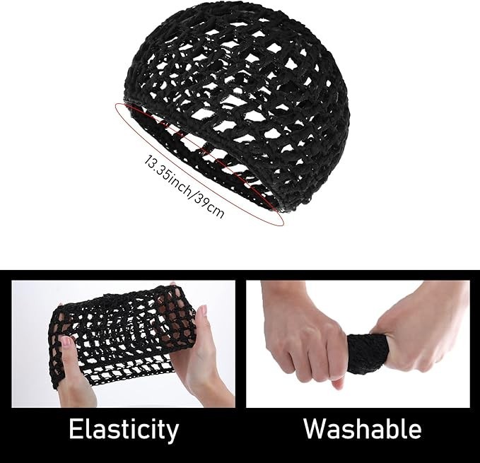 Thick Wig Cap Adjustable Mesh Net For Long Hair Braided Crochet Sew Weave Grip