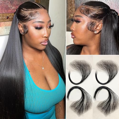 Edges Hair HD Lace Strips for Women – Reusable 4 Pcs (I+V) Natural Black