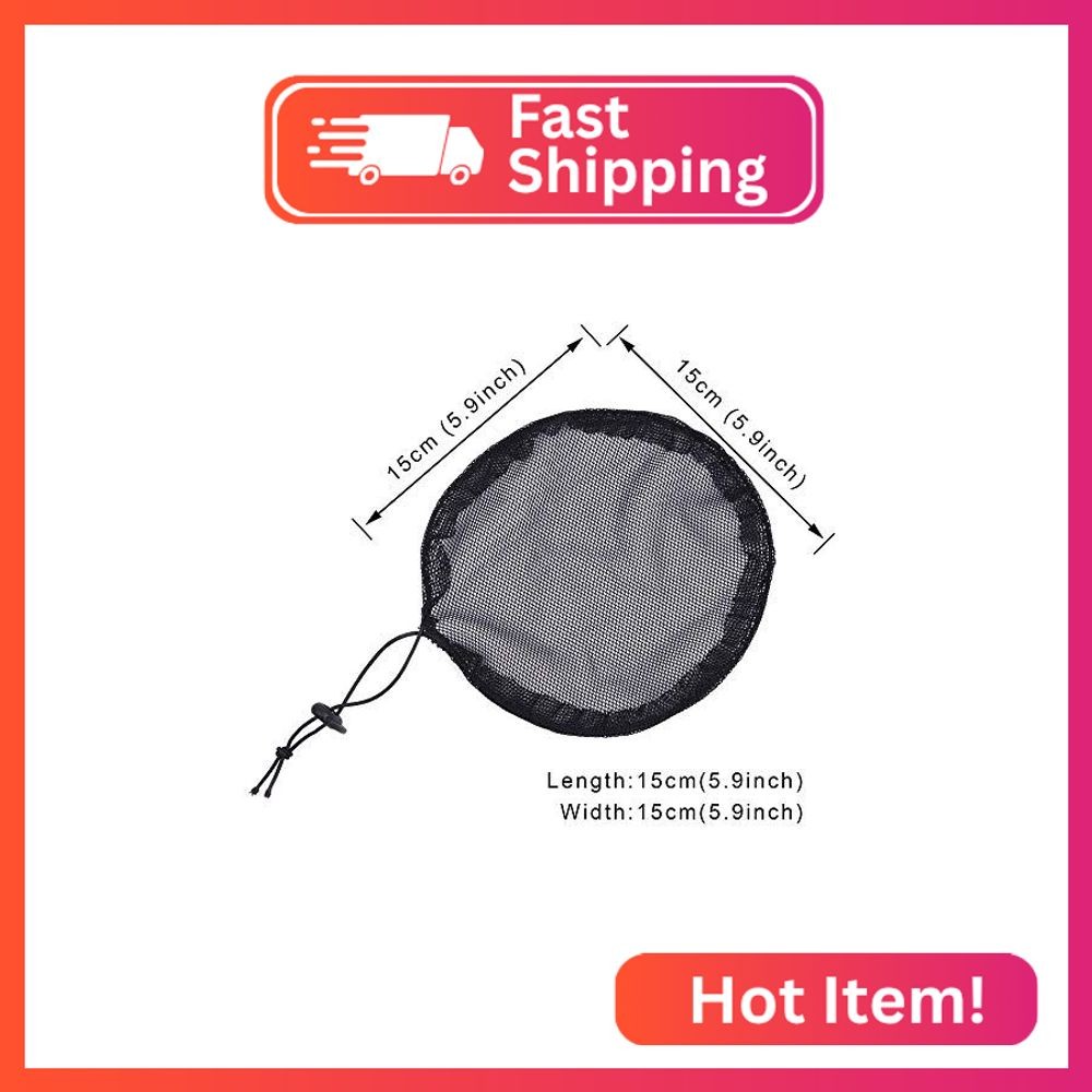 YANTAISIYU 5Pcs Black Ponytail Hair Net Ponytail Wig Cap with Elastic Drawstring