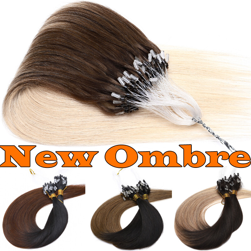 Thick 100G Easy Micro Loop Ring Remy Human Hair Extensions Beads I Tip Blonde 1G
