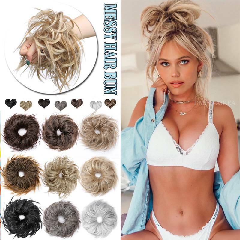 Curly Messy Bun Hair Piece Scrunchies Updo Cover Hair Extensions Real As Human U