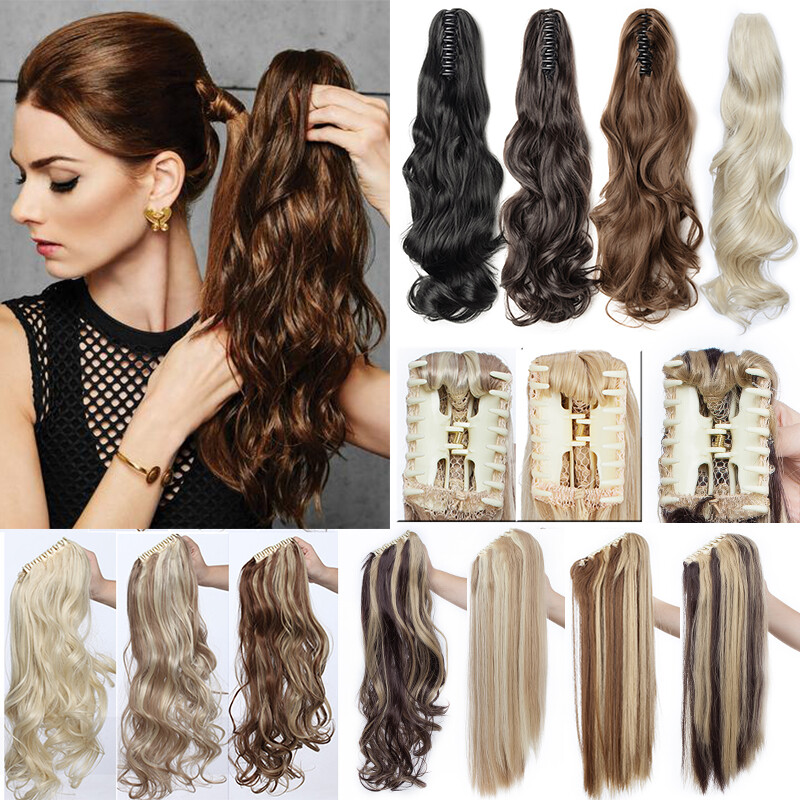 100% New Real Clip In As Human Hair Extensions Ponytail Jaw Claw Hairpeices KA35
