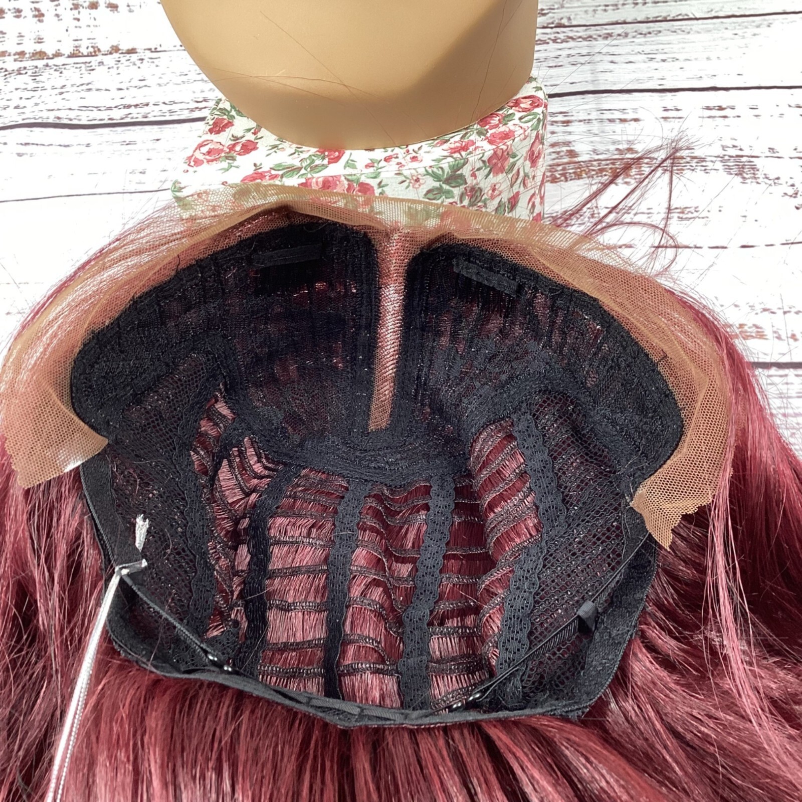 Judy #99J Plum Extra Long Stright Lace Front Part Wig New Heat Safe Synthetic