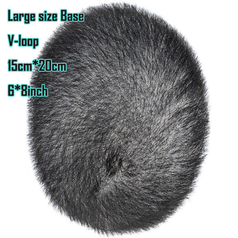 Men Short Buzz Cut Hair PU Thin Skin Toupee Human Hair Scalp Replacement