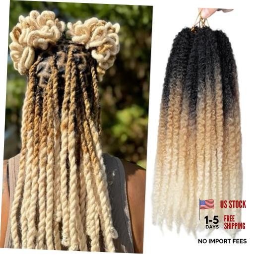 Marley Twist Braiding Hair 14 inch Afro Kinky Curly Crochet Braids 8 Packs