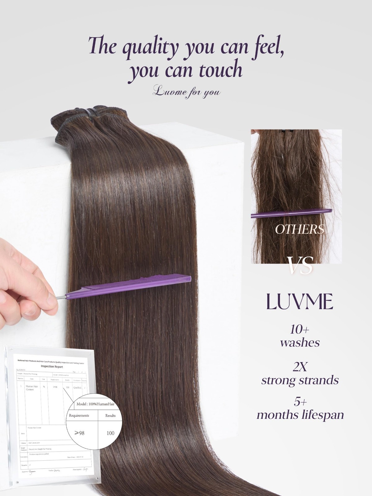 Handmade Clip-In Hair Extensions 18″ 120g 7pcs Rich Mocha Brown Straight Double