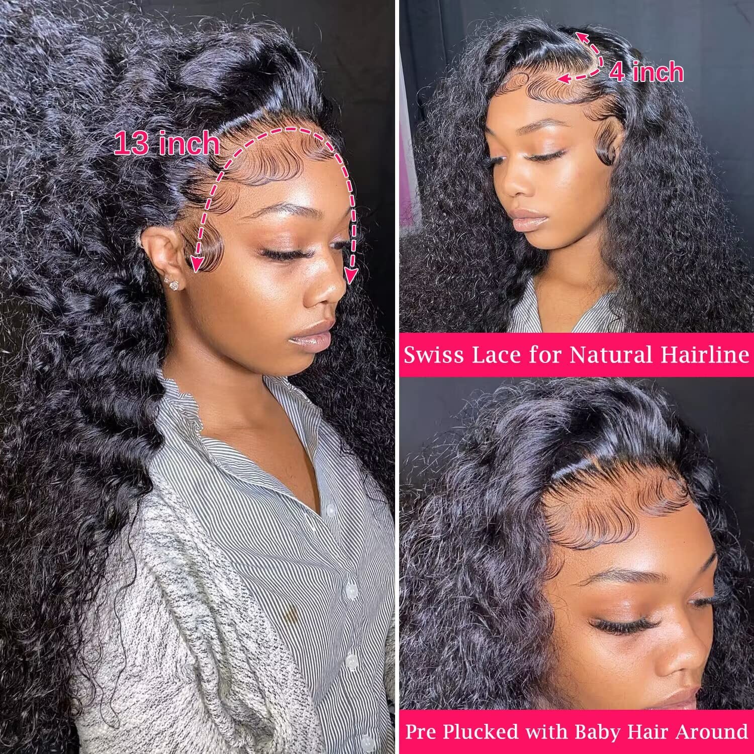13×4 Lace Frontal Closure Kinky Curly Lace Frontal Closure 8 Inch Unprocessed…
