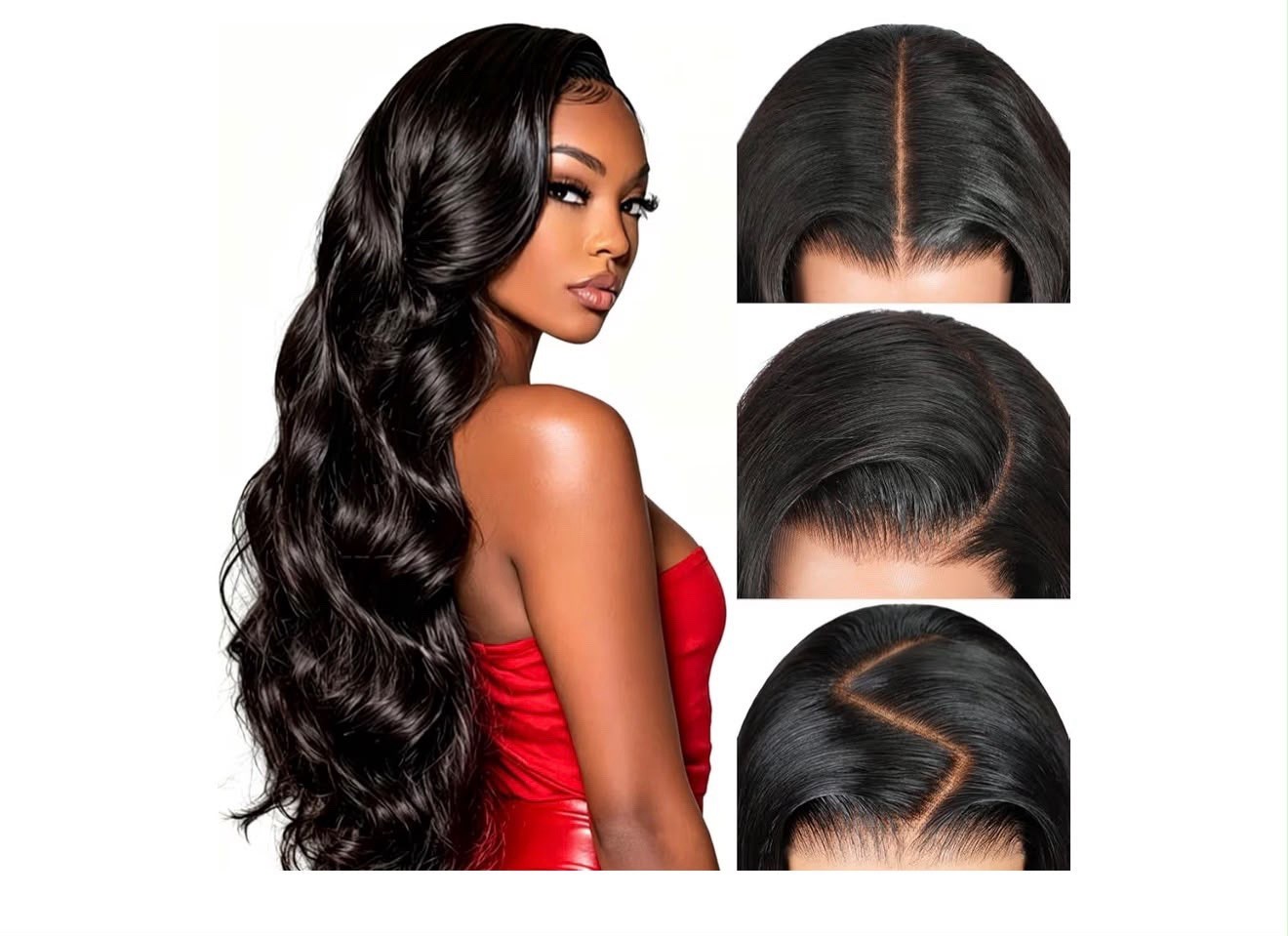 26 Inch Glueless Lace Front Wig 100% Human Hair Body Wave Pre Plucked