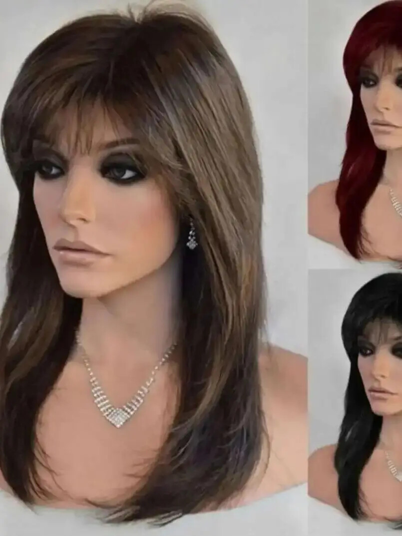 Long Straight Lolita Wig with Bangs Wig Girl Cute Cosplay Party Halloween Wigs