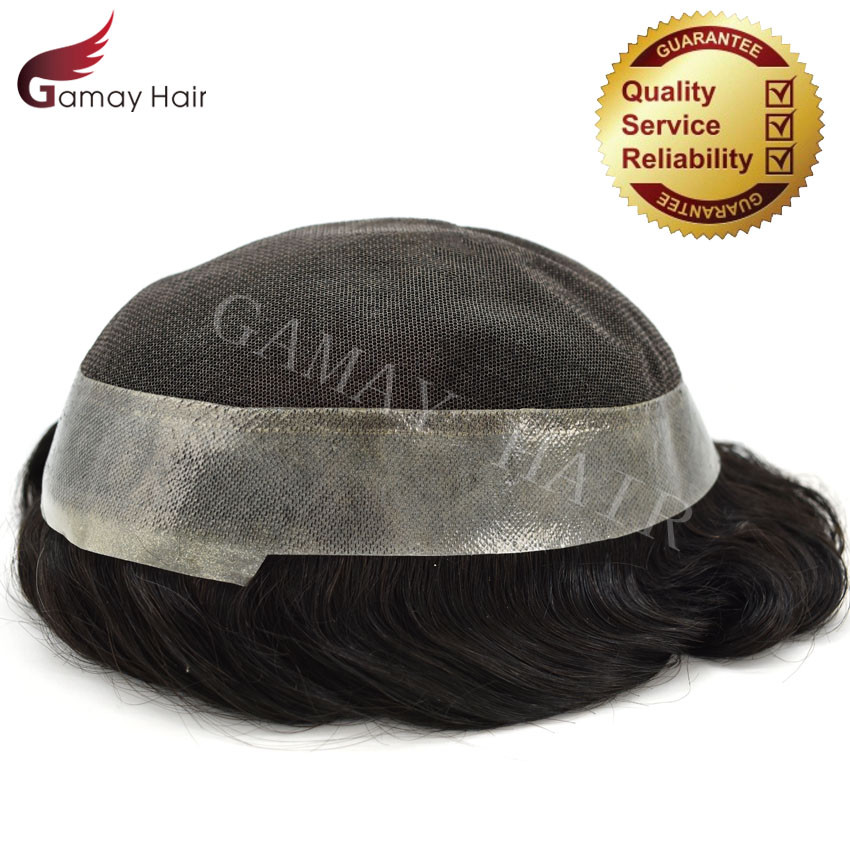Mens Toupee French Lace Natural Human Hair piece Invisible PU Wigs Australia