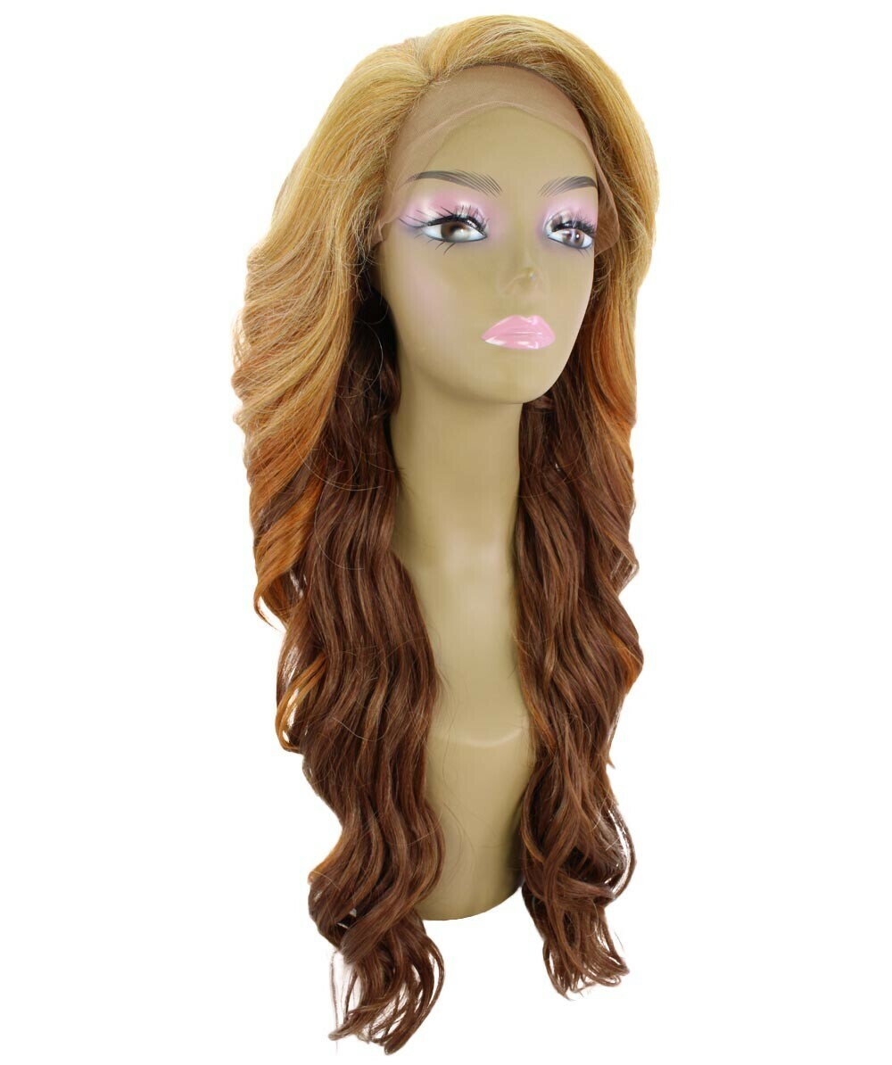 LUXLUXE Asana Wavy 26″7×4 Women’s Lace Front Wig, BLT-0117, Strawberry Blonde