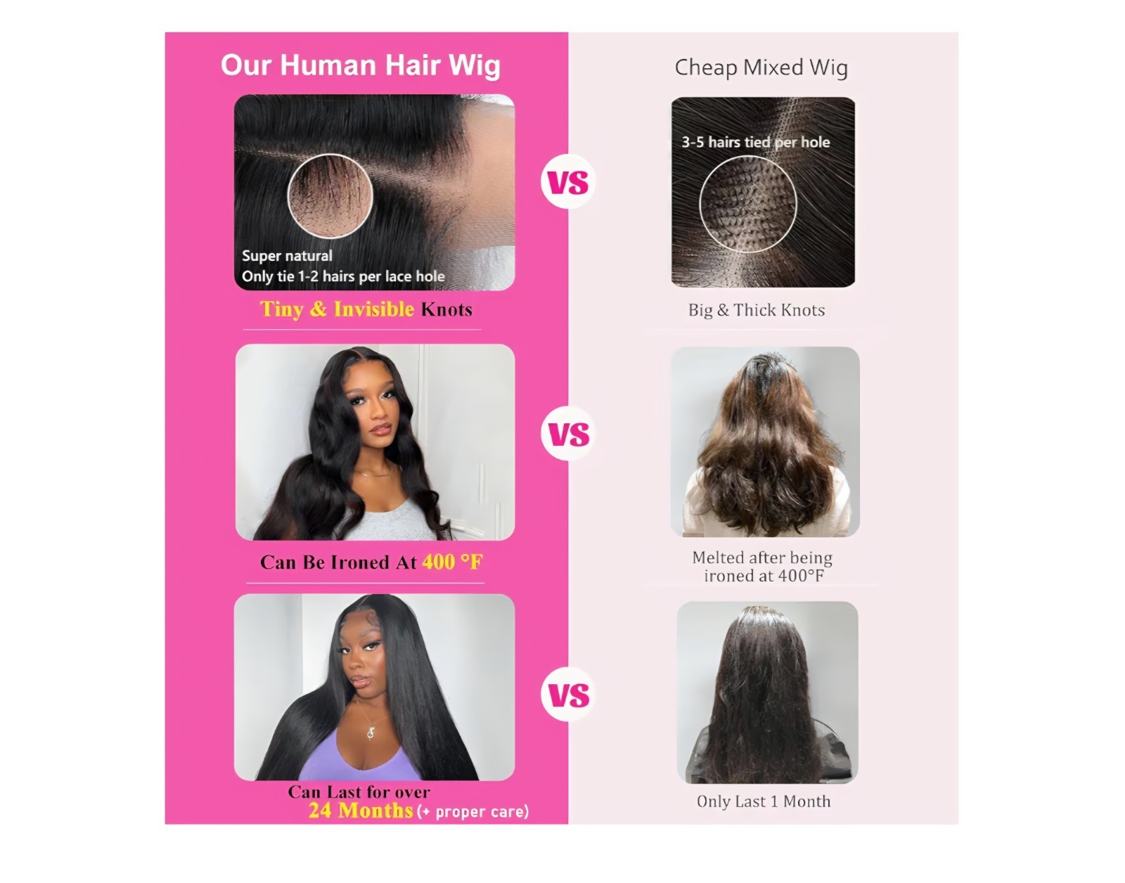 CUTE BEIN 250 Density 30 Inch Lace Front Wigs, 100% Human Hair,[2-Year Life,260g