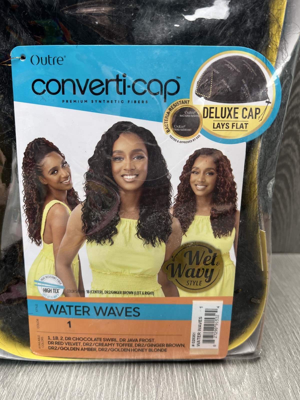 Outre Converti-Cap Premium Synthetic Wig Water Waves Deluxe Cap Color 1