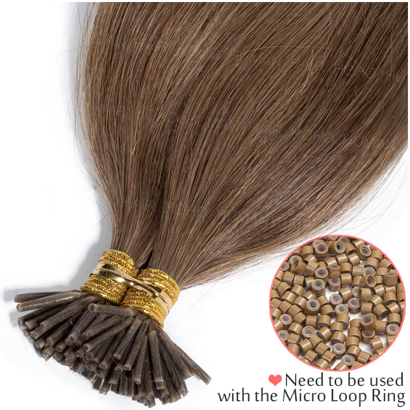 300 Sticks I TIP Pre Bonded Real Remy Human Hair Extensions Micro Loop Ring Long