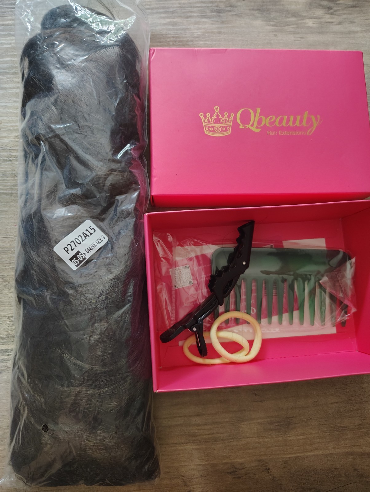 Qbeauty Dark Brown Hair Extensions Set w/ Accessories New in Original Box