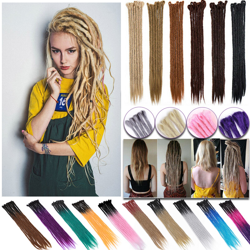 20″/24″ Handmade Long Ombre Dreadlocks Single Ended Dreads Locks Hair Extensions