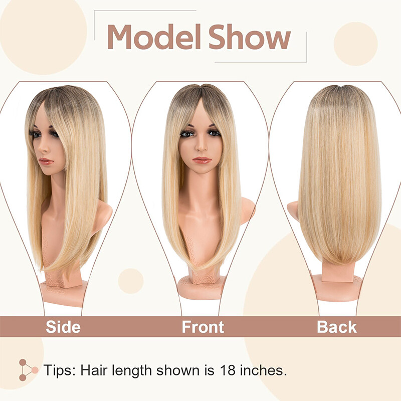Long Straight Hair Topper As Human Hair Clip in Top Toupee Hairpiece Extensions