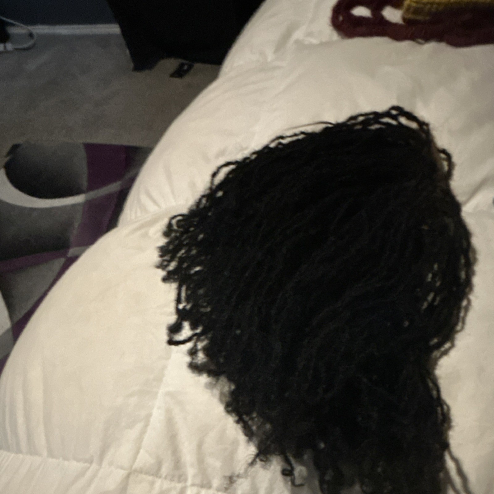Microlocs Human Hair Clip-In Topper Black 1B Curly Dreadlocks 12 Inch