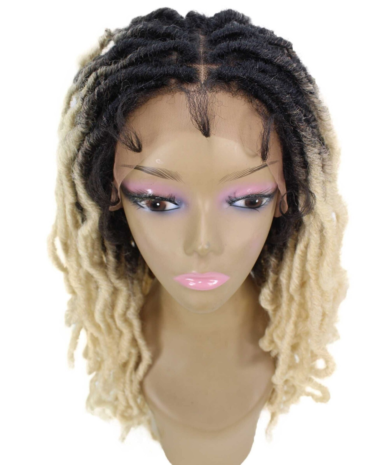 LUXLUXE Dara Curly Dara 22 in Long Dara 4X4 Hand Tied Lace Braid Braided Wig,