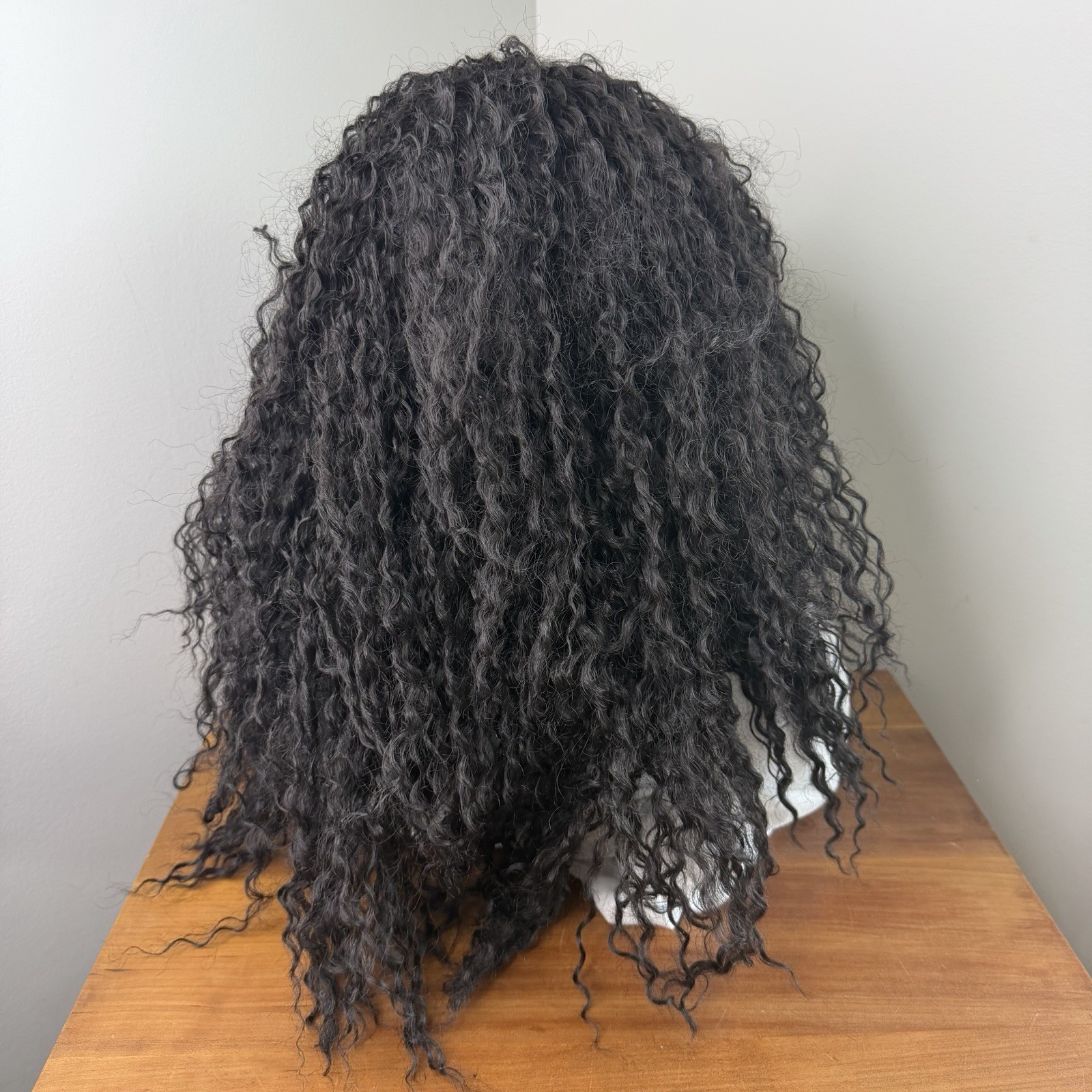 Model Model Drawstring Full Cap Synthetic Black Curly Haired Wigs Lot of 3
