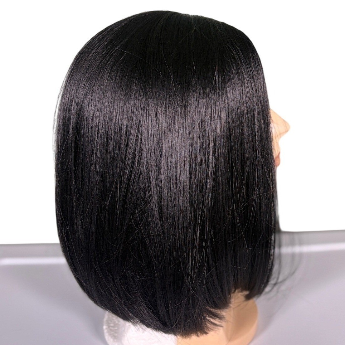 Classic Black Bob Wig Synthetic Natural Looking Full Cap