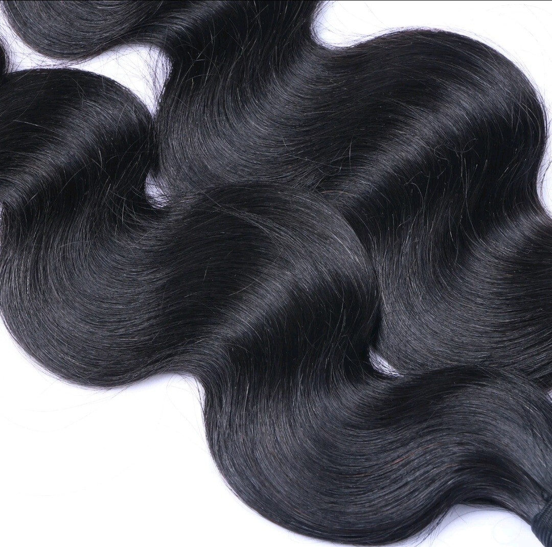 12A BRAZILIAN VIRGIN HUMAN HAIR NATURAL BLACK 18+18+18&18 CLOSURE 350g BODY WAVE